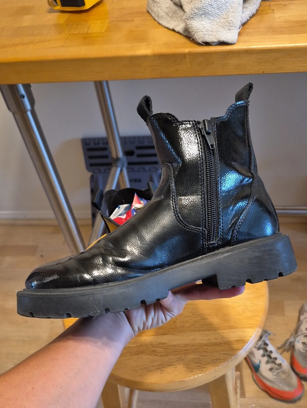 Zara Black Faux Leather Boots Kids